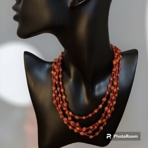 Vintage Extra Long Navajo Protection Prayer Ghost Bead Necklace